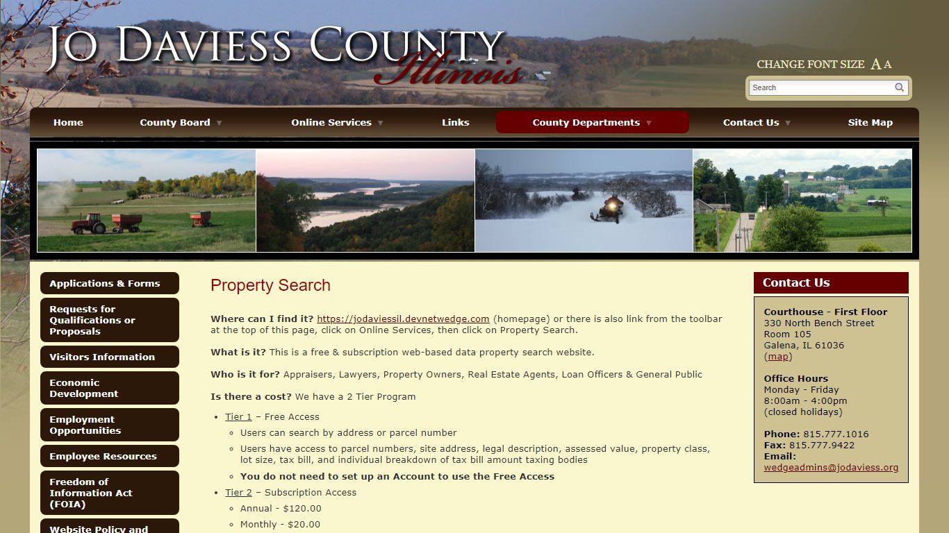 Property Search - Welcome to Jo Daviess County, Illinois