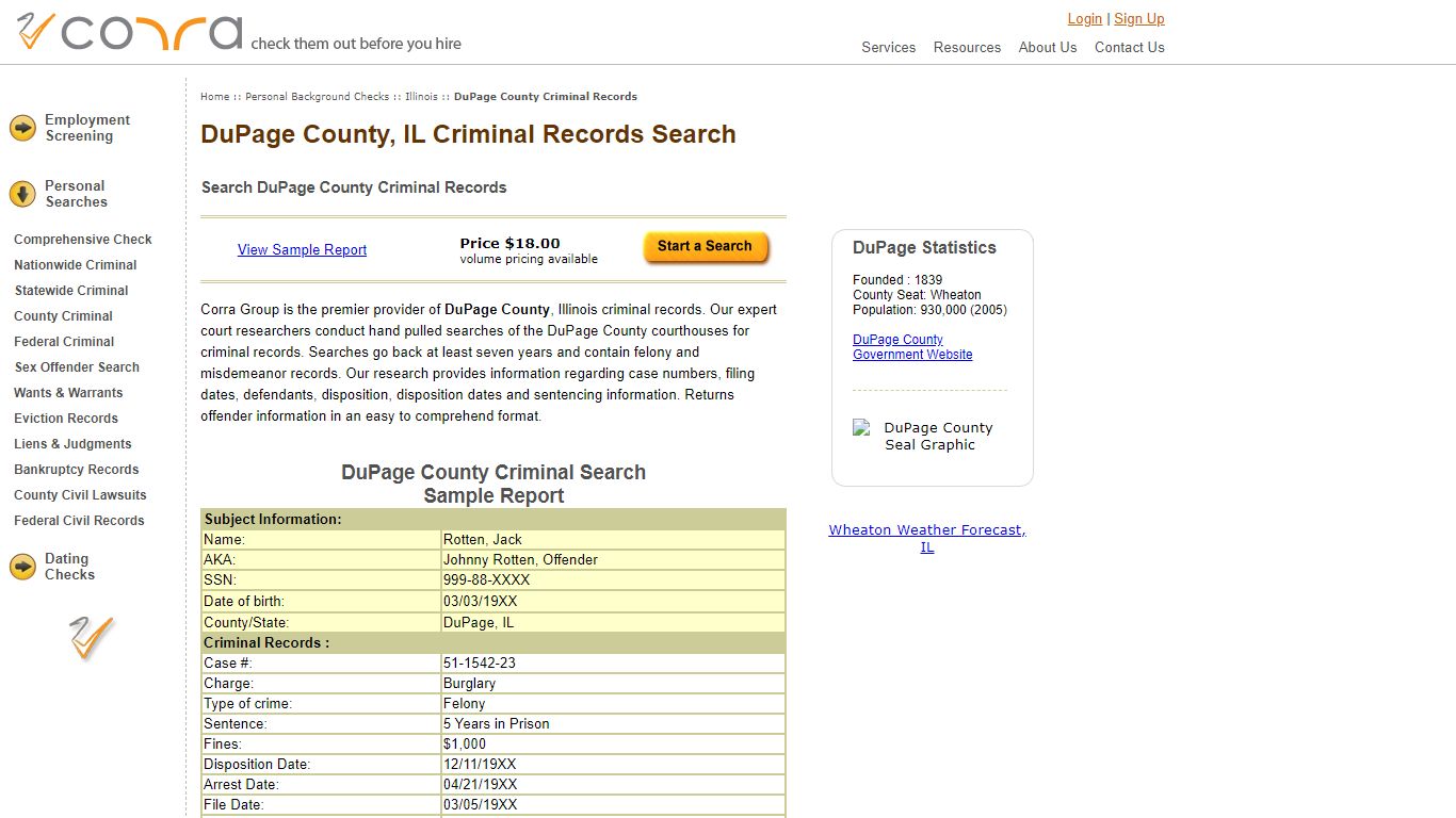 DuPage County Illinois Criminal Records $18 | Background ...